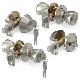 Set of 2 Mobile Home Door Knobs – Includes Keyed Entry Lock with Interior Knob | Durable Metal, Rust-Resistant & Easy to Install | Smooth Turning & Secure Locking for Bedrooms, Bathrooms & Entry Doors
