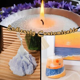 Aclaener Pearled Candle Sand 20OZ Non-Toxic Luxury Candle Powder，DIY Pearled Candle Reusable Candle Sand Equipped with 10 Wicks and 1 Spoon ﻿