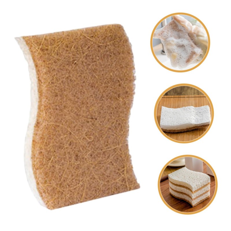 Healeved 8pcs Natural Pulp Dish Cleaning Sponges Reusable Scrubber for