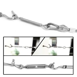 Pack of 6 M5 Rope Tensioners Stainless Steel 304 Turnbuckle Wire Tensioner Adjustable Turnbuckle Eyes and Eyes for Tensioned Rope to Sharpen and Elastic Effect Regulate Rope Accessories