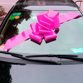 Giant Car Bow - 30” Big Pink Pull Bow for Large Gift Wrapping, Wedding, Birthday, Christmas Decorations, Huge Present Bow for Cars, Doors, Walls