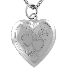 LIFETIME JEWELRY Photo Locket for Women and Girls [ Two Hearts ] - 20X More Real 24k Gold Plating Than Other Heart Locket Necklaces That Hold Pictures (White Gold Pendant with 18" Chain)
