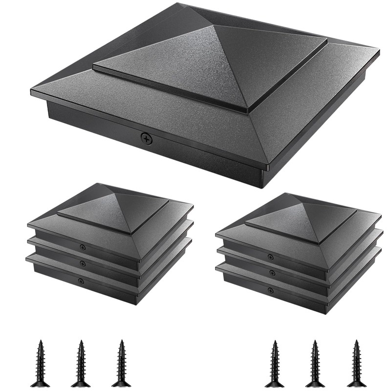 8 Pack Pyramid Aluminum Post Caps 6x6 for Wood Posts