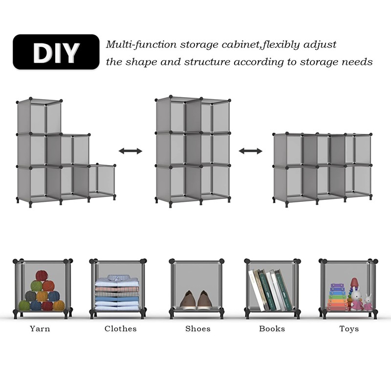 AWTATOS Cube Storage Organizer, Storage Cubes Shelves Bookshelf, 6 Cube