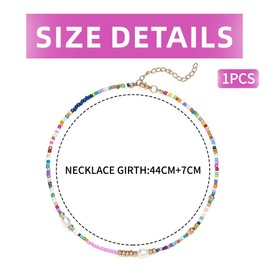 SCJJZ Necklaces for women, colourful women's rice pearls, pearl necklace, pearl necklace, handmade Bohemian necklace, Alloy and acrylic