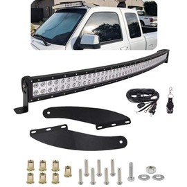 Dasen Compatible with 1993-2011 Ford Ranger Upper Roof Winshield Mounting Brackets w/ 50 Inch 288W Curved LED Light Bar and Wiring Harness