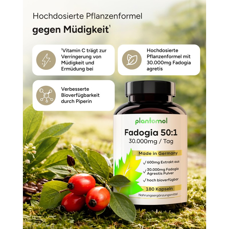 180 Fadogia Agrestis Extract Capsules with Caffeine - plantomol