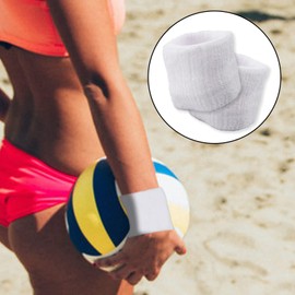 SZXMDKH 2Pack White Sweatbands Sports Wristband Cotton Sweat Band for Men and Women, Good for Tennis, Basketball, Running, Gym, Working Out Old School