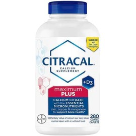 Citracals Maximum Plus Calcium Citrate + D3, 280 Caplets