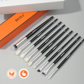 BEILI 9pcs Makeup Brush Set Professional Makeup Brushes Foundation Powder Concealer Eyebrow Eye Shadow Contour Eyeliner Blending Brush