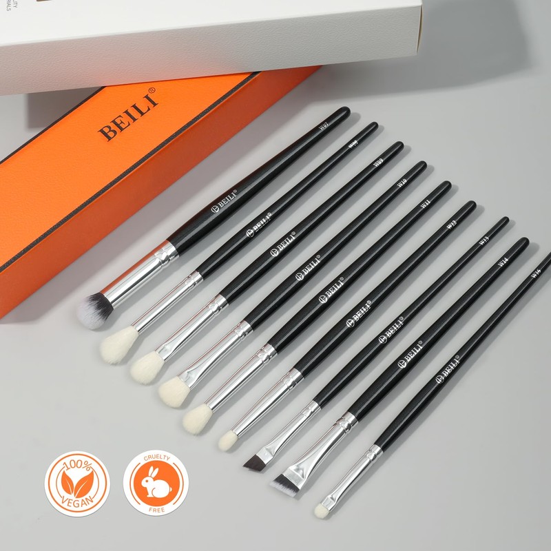 BEILI 9pcs Makeup Brush Set Professional Makeup Brushes Foundation Powder
