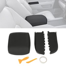 HECASA Center Console Cover & Front Door Armrest Cover Pad Compatible with 2009-2015 Honda Pilot PVC - Black