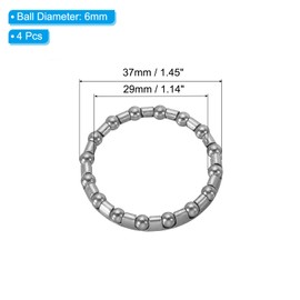 PATIKIL Bike Ball Crank Bearings 3/16" x 16 Balls Set of 4 Stainless Steel Bicycle Bearings Parts Replacement Accessories for Bike Front Fork Silver