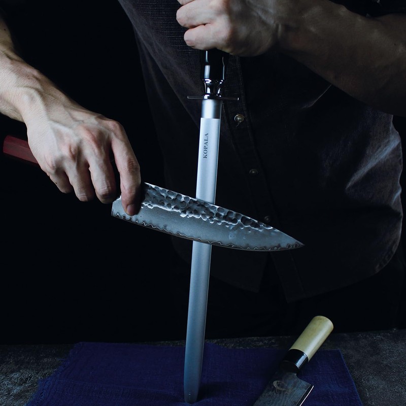 Sharpening Steel Knife Sharpener Rod Flat 12 Inches Honing Steel