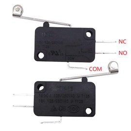 HiSport Micro Limit Switch V-156-1C25 - Compatible with Arduino, Momentary Roller Lever Arm SPDT Snap Action Type 10 PCS