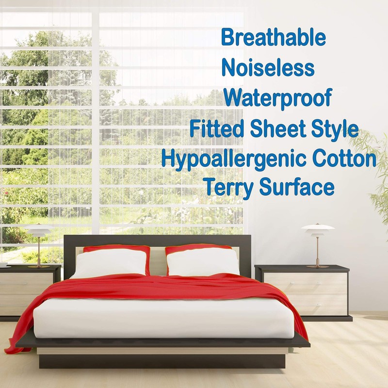 Mattress Protector Waterproof Cotton Breathable (Small Double EU (120x200cm))