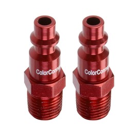 ColorConnex Plug (2-Pack), Industrial Type D, 1/4" MNPT, 1/4" Body, Red - A73440D-2PK