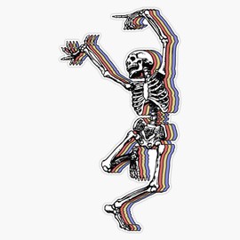 Dancing Skeleton Layered Vinyl Waterproof Sticker Decal Car Laptop Wall Window Bumper Sticker 5"