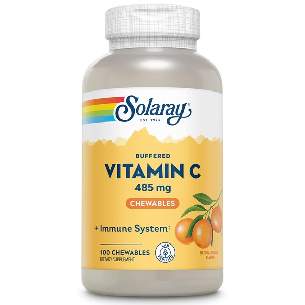 SOLARAY Vitamin C485 Chewable Orange, 100 CT