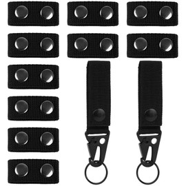 10 Pieces Belt Keepers with 2 Pieces Tactical Belt Buckles