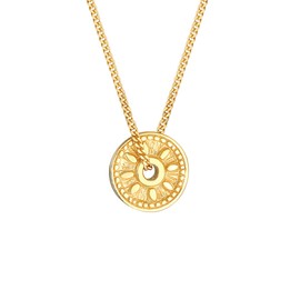 Elli Vintage Sun Coin Necklace 925 Silver