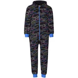 A2Z 4 Kids Girls Boys Onesie One Piece Kids Pyjamas Sleepsuit - Cotton Onesie 153 Black._9-10