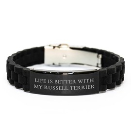 Life Is Better With My Russell Terrier, Glide lock Clasp Bracelet, Christmas Unique Gifts from Men, Women, Family, and Friends