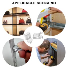 DOITOOL 60PCS Shelf Clips for Metal Shelving, Adjustable Shelf Support Clips for Standard Pilaster, Heavy Duty Metal Shelving Brackets Clips for Kitchen Cabinet Bookcase