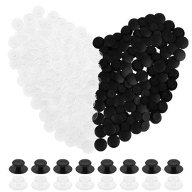 200 PCS Buttons for Buckle Plastic Button, Buttons Round Buttons Mixed 2 Colors Black and Transparent Shoe Charm Backs Buttons Buttons Charms for DIY Shoes Charm Accessories