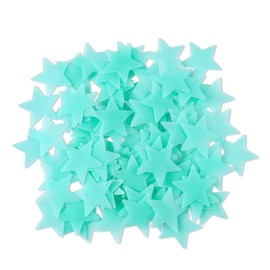 AM AMAONM 100pcs Glow in The Dark Luminous Stars Fluorescent Noctilucent Plastic Wall Stickers Murals Decals for Home Art Decor Nursery Ceiling Wall Decorate Kids Babys Bedroom Room Blue