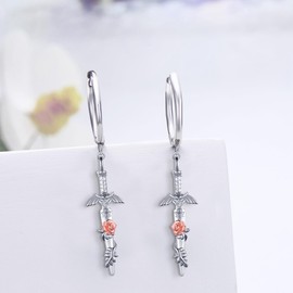 Sword Earrings Sterling Silver Sword Earrings Warriors Jewelry Gifts for Unisex
