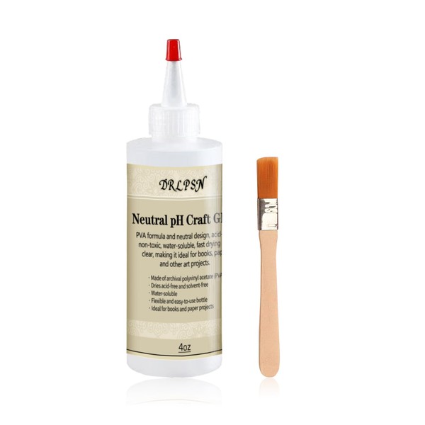 DRLPSN PH Neutral PVA Adhesive, Professional-Grade Strength Acid-Free Bookbinding Glue,