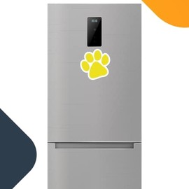 Magnet Me Up Yellow Pawprint Magnet Decal, 5 Inch, Heavy Duty Automotive Magnet for Car Truck SUV