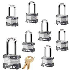 Master Lock - (8) Keyed Alike Locks w/ 16 Keys, 3NKALF-8 w/BumpStop Technologiy