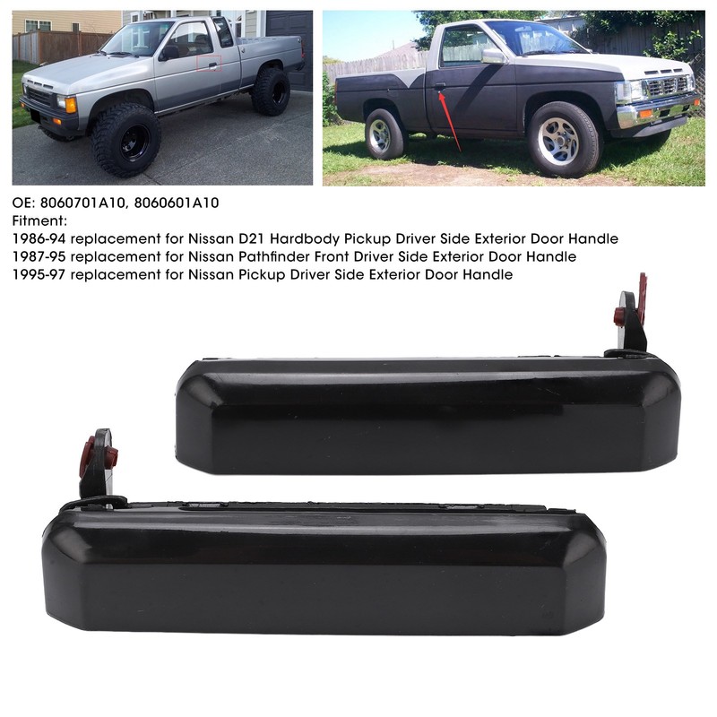 Pair Front Exterior Door Handle 8060701A10 Replacement for Nissan D21