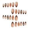 SEENEEY Medium Press on Nails Almond Fake Nails Brown Artificial