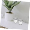 Mipcase 8Pcs Mini Tinplate Bucket Silver Flower Pot for Home