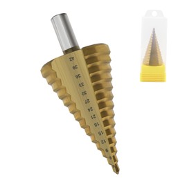 BEASAFY HSS Step Drill Metal Taper Drill Diameter 4-42 mm, 14 Levels Peeling Drill, Metal Drill Bit Step Drill Stainless Steel Drill, Hole Drill, Milling Drill Bit Metal Steel Drill for Wood, Plastic,