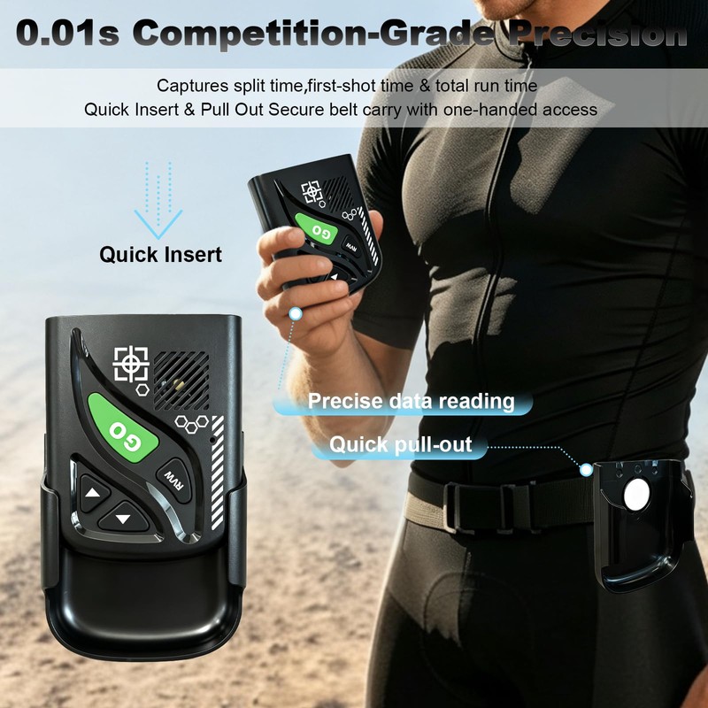Shot Timer for Shooting Competition, 0.01s Precision Training Green