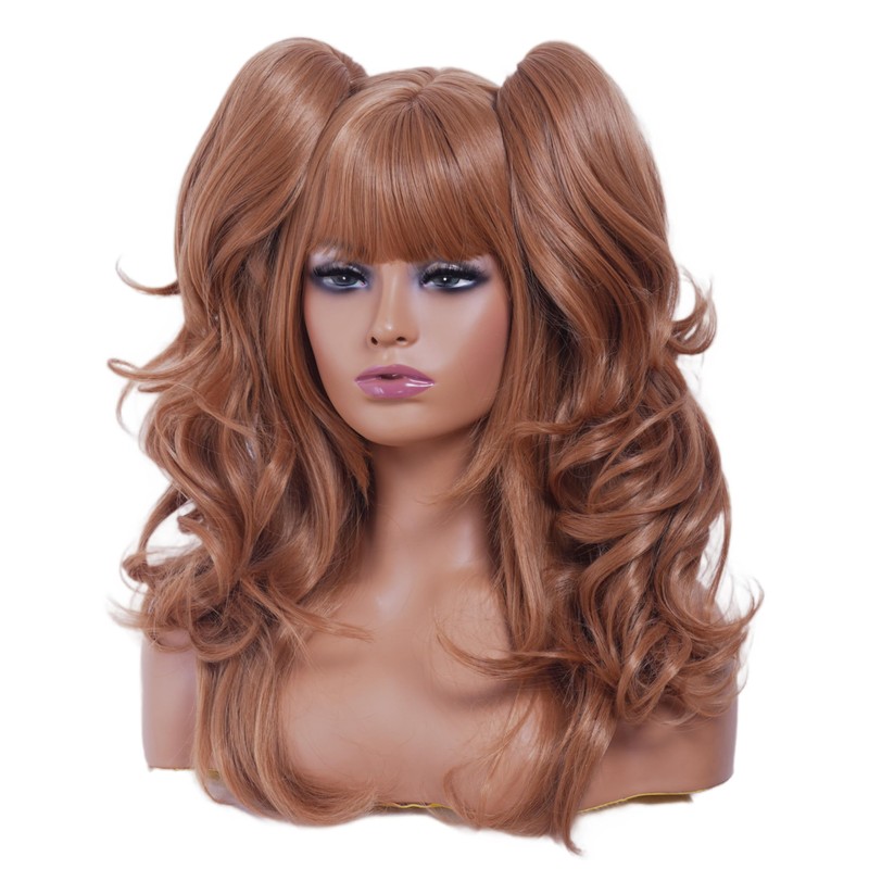 Rugelyss Long Wavy Light Brown Pigtail Wigs for Women with