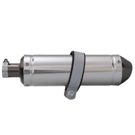 REBEKAMODS Sliver Exhaust Muffler Pipe 28mm, Dirt Bike Muffler 1.1'' Compatible with CRF50 XR50 SSR Dirt Pit Bike 50cc 110cc 125cc 140cc 150cc (with Clamp Gasket)