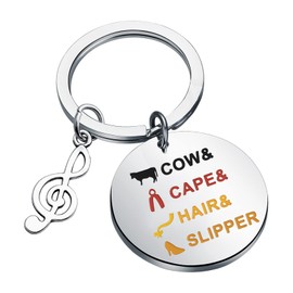 KEYCHIN Musical Theatre Keychain Theater Fans Gifts Cow Cape Hair Slipper Jewelry For Music Drama Fans (Cow Cape K-S)
