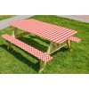 LAMINET Gingham Red Check Picnic Table Cover - Large