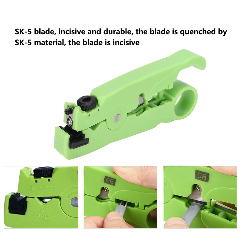Wire Stripper Adjustable Blade Depth Two Cutting Methods Incisive Blade