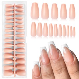 EternalClassic Soft Gel Nail Tips Acrylic Press on Nails Long Coffin, 240Pcs Fake Nails Coffin Nails Tips, Pre-colored Gel Nail Tips, Nude Press on Nails Full Cover False Nails Kit