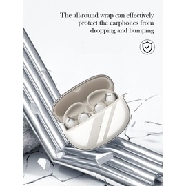 Case for SHOKZ opendots ONE E310 Ear Clip Bluetooth Headset,BOVUGAC High Transparency Soft TPU Shockproof Cover with Keychain,Cleaning Kit and Lanyard-Clear