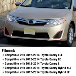 Moonlinks Compatible with 2012-2014 Toyota Camry Fog Light Cover, Front Driver and Passenger Side Fog Lamp Bezel for Camry XLE/LE/L/Hybrid, Replaces for 5212706260 5212806260 Black (1 Pair)