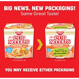 Nissin Cup Noodles Ramen Noodle Soup, Chicken, Microwaveable Paper Cup, 2.25 Ounce (Pack of 12)