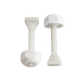 Plumb Pak PP835-19 Toilet Bolt Set with Open Cap Nut, 2-3/8 in, Plastic