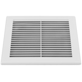 HVAC OV 8" x 8" Inch (Grille Dimensions) White Plastic Square Vent Cover - HVAC Air Return Grille - Built-in Protection Screen - 10" x 10" Inch (External Dimensions)